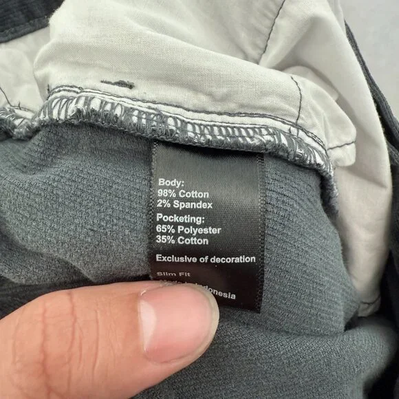 Flint And Tinder Corduroy Pants Mens 38x34 (36s33) Gray Slim Fit Stretch Preppy - Picture 5 of 11